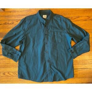 LL Bean Cotton Shirt Mens XL Green Plaid Thailand Slightly Fitted